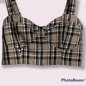 NEW•Hesperus Plaid Bustier Crop top szXL